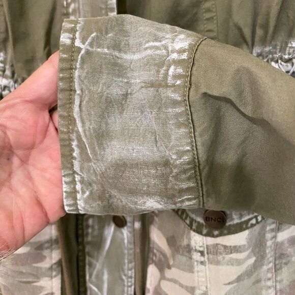 Anthropologie Army Green Chore Barn Jacket Funnel Neck Oversized Size X-Small - Picture 13 of 15